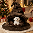 thumbnail image 2 of Wizard Hat Pet Bed, Enclosed Warm Pet Hut Bed, Novelty Fantasy Design Sleeping Nest for Cats, Small & Medium Dogs, 2 of 4