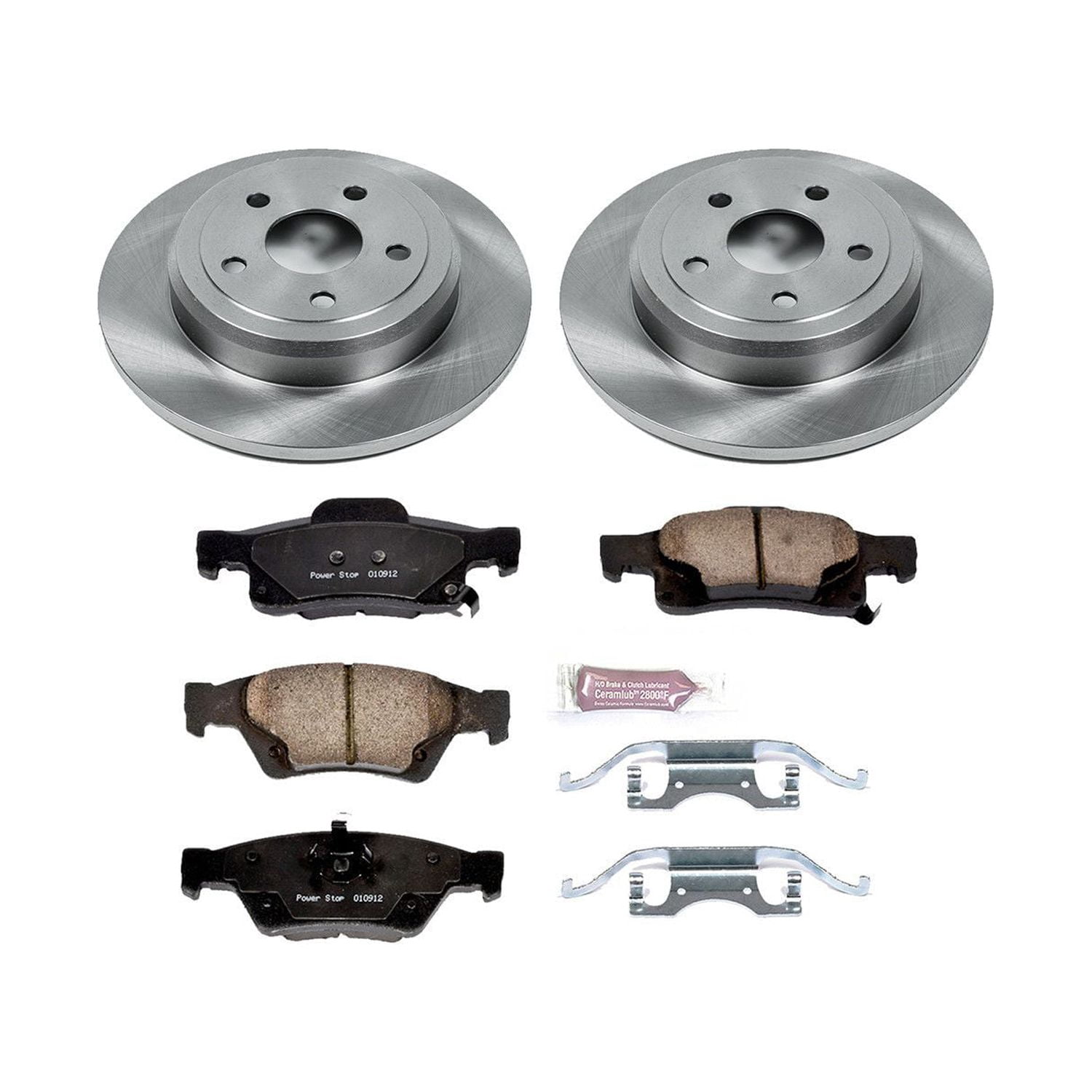 Power Stop Rear Stock Replacement Brake Pad and Rotor Kit KOE5950