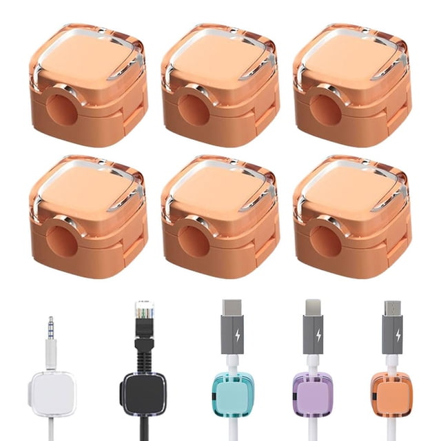Wire Keeper 6 Clips Magnéticos para Cables Administrador Autoadhesivo