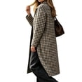 thumbnail image 4 of XRoczxe Women's Plaid Long Trench Coat, Classic Lapel Button Down Checkered Jacket, Casual Fall Winter Outerwear with Pockets for Daily Work Wear S-XXL, 4 of 6