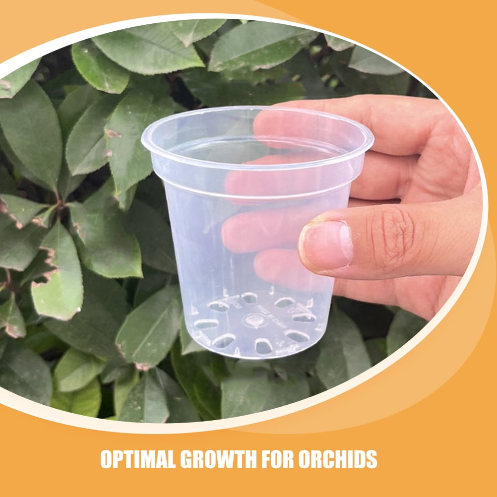 40pcs Round Transparent Nursery Pots with Drainage Holes for Orchids Clear Plastic Flower Containers for Indoor and Outdoor Gardening 3 Inch