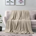 thumbnail image 2 of Elegant Comfort Cotton Waffle Blanket, Lightweight All-Season Bed Blanket,Full Size 88x88 Inches, Linen, 2 of 5