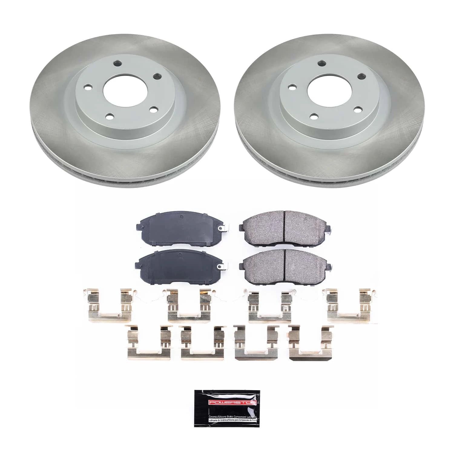 PowerStop Front Semi-Coated Rotor and Low-Dust Ceramic Brake Pad Kit SC2282