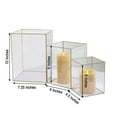 thumbnail image 3 of Efavormart Set of 3 | Clear Acrylic Gold Metal Frame Pillar Candle Holders Centerpiece Decor DIY Boxes Cuboid Jars, 3 of 6
