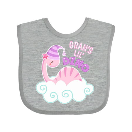 

Inktastic Gran s Lil Dino with Cute Pink Baby Dinosaur Gift Baby Boy or Baby Girl Bib