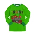 thumbnail image 4 of UAYOTSE Little Boys Pajamas Fire Truck Kids Train 2 Piece Pjs Dinosaur Sleepwear Toddler Boy Tractor Clothes Sets(7-8 Years,Z68-Green), 4 of 7