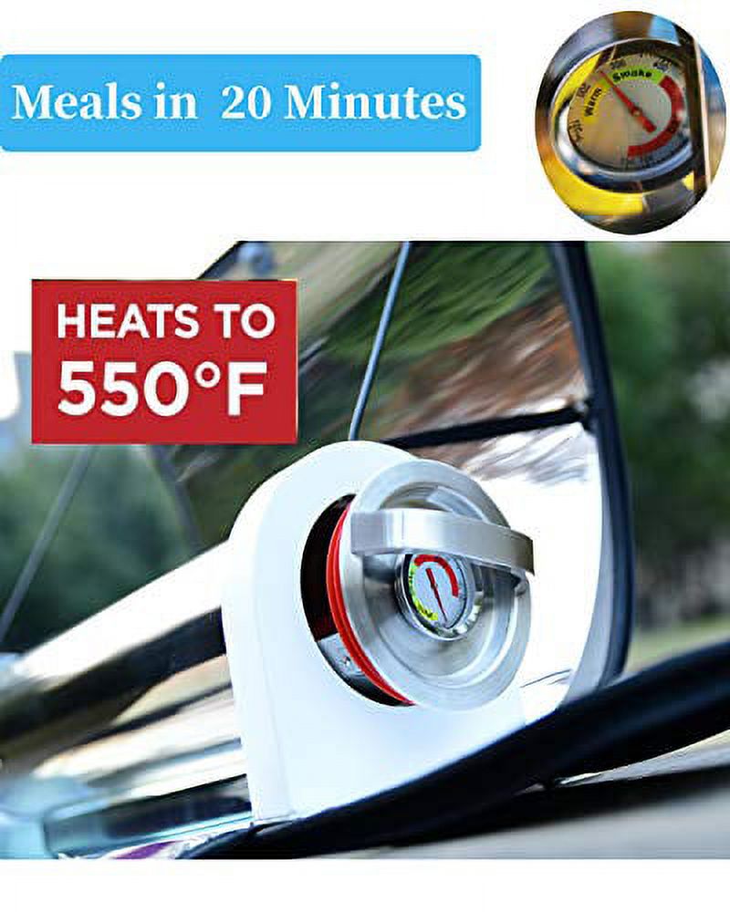MrMapMax Portable Solar Oven Camping Stove with Thermometer