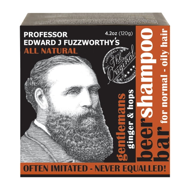 Barra de champú para barba y cabello BEER de Professor Fuzzworthy's Gentlemans para cabello graso seco normal | PERFUMADO con todos los aceites naturales de Tasmania Australia - 4.2 oz