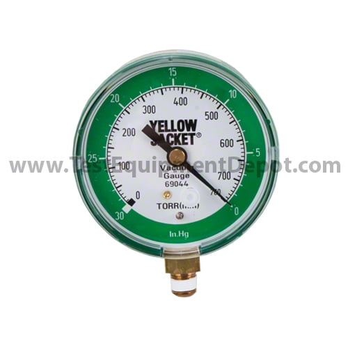 Yellow Jacket 69044 3 1/8" Vacuum Gauge 030 Inhg/7600 Torr (Mm