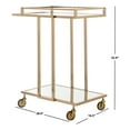 thumbnail image 6 of SAFAVIEH Capri 2 Tier Modern Glam Rectangle Bar Cart with Casters, Gold, 6 of 9