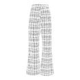 thumbnail image 6 of Lenpel Women's Plus Size Work Pants High Waisted Pull on Plaid Flare Wide Leg Pants Bootcut Business Casual Trousers(White,4X-Large), 6 of 7