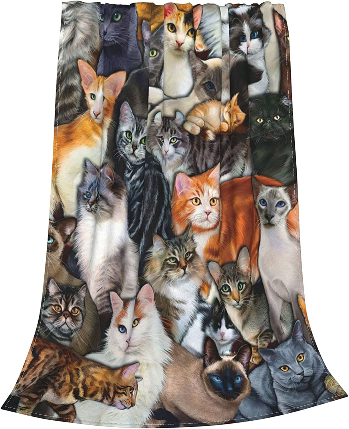 Cat Blanket Animal Throw Bed Blankets Cozy Lightweight Soft Bedding for