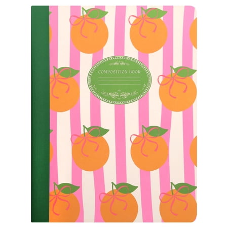 Pen+Gear College Ruled Composition Book, 7.5" x 9.75", Multicolor Citrus Stripe, 80 Sheets