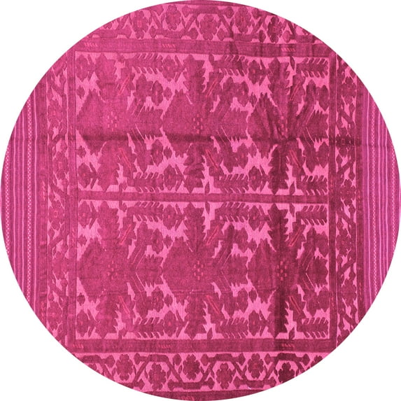 Ahgly Company Indoor Round Southwestern Pink Country Area Rugs, 6' Round