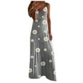 thumbnail image 1 of Robes Maxi d'Été pour Femmes Boho Florale Sans Manches Col en V Décontractée Ample Plage Robe Fluide Confortable Robe d'Été, 1 of 6