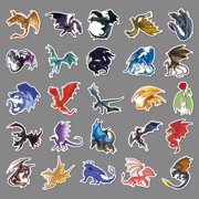 Dashing Nova Dragon Stickers, 50pcs, Waterproof PVC Notebook Decor Decals for Kids