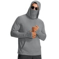 thumbnail image 2 of Viluyesy Mens Rash Guard Long Sleeve Shirt, Lightweight Breathable Quick Dry UV Protection Shirt Gray M, 2 of 9