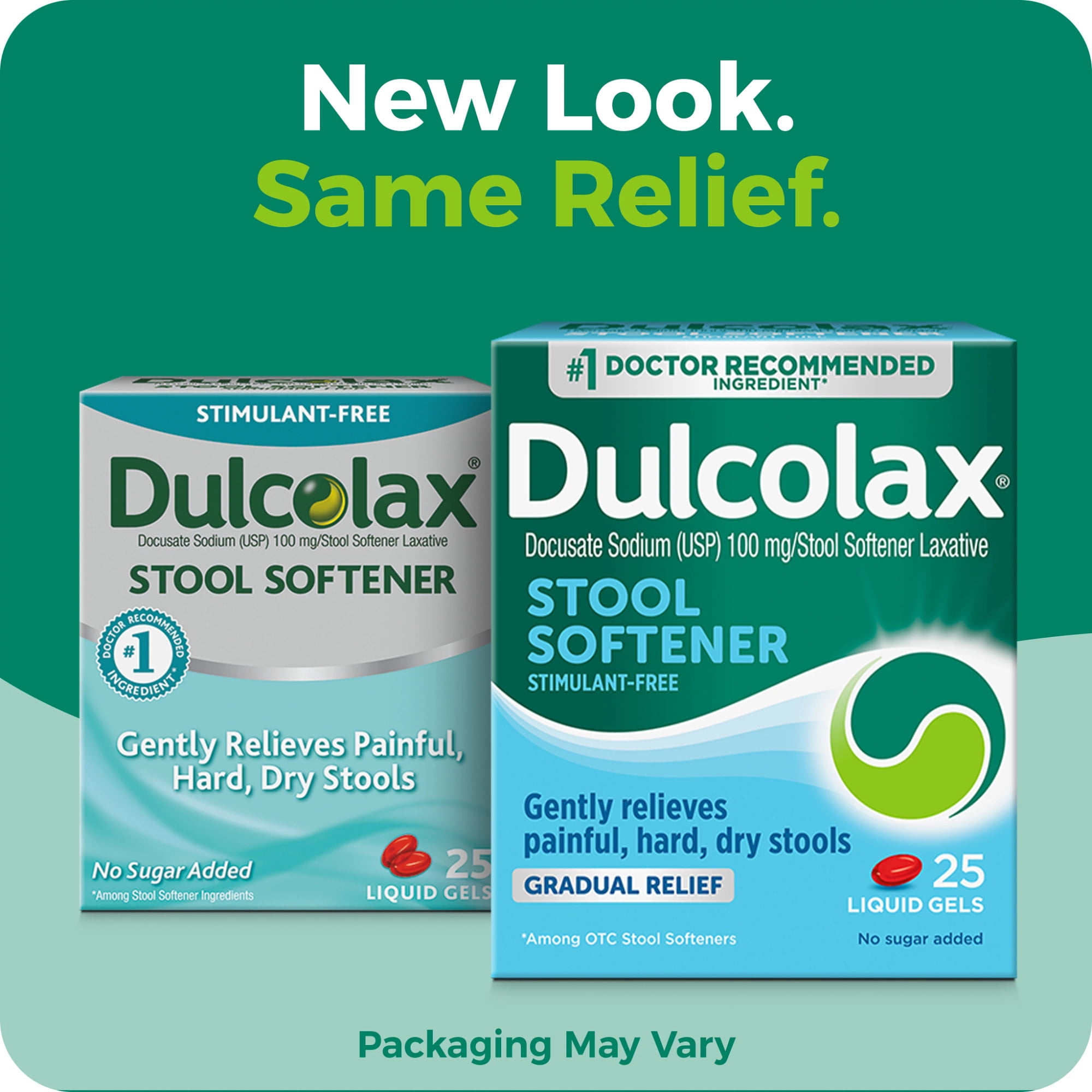 Dulcolax Stool Softener Laxative Liquid Gel Capsules, Gentle Constipation Relief for Hard, Dry Stools, Docusate Sodium 100 mg, 25 Count