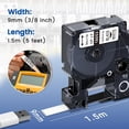 thumbnail image 3 of JJEAN-Compatible with Dymo Rhino Heat Shrink Tube Labels, 9mm 3/8" x 4.9', 18053 A18053, Black on White, Compatible with Dymo Rhino 4200 5200 5000 6000 Industrial Label Maker, 4-Pack, 3 of 4