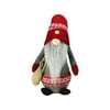 Northlight 29.5" Plush Red and Gray Nordic Santa Christmas Gnome with Burlap Sack Tabletop Figure