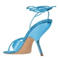 thumbnail image 3 of FSJ Women Graceful Rhinestones Square Open Toe Sexy Lace Up Heels Strappy Sandals Slanted Stilettos High Heel Prom Shoes Size 8 Blue, 3 of 4