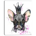 thumbnail image 2 of Chien Noir Mignon avec Couronne - Art Mural sur Toile, 2 of 3