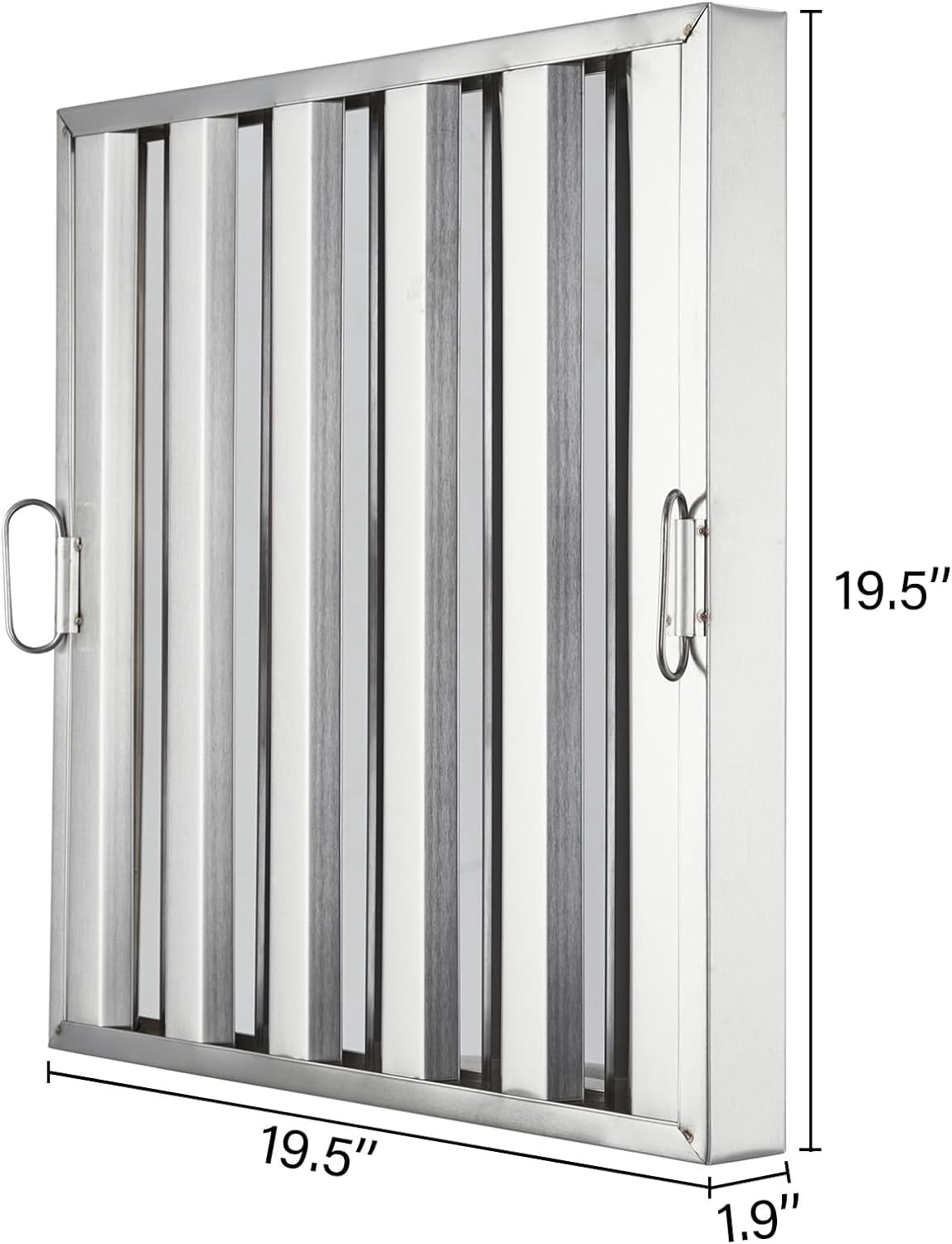 Patikuin Commerical Hood Filters 19.5W x 19.5H Inch, 430 Stainless Steel 5 Grooves, Range Hood Filters for Restaurant Kitchen Exhaust Hoods, Pack of 6