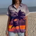 thumbnail image 6 of Yopmin Hawaiian Shirts Womens Palm Tree Lapel Button Down Short Sleeve Beach Shirts Summer Basic Tops for Travel, 6 of 7