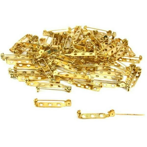 75 Bar Pin Backs Closed Clasp Hat Name Badge Parts