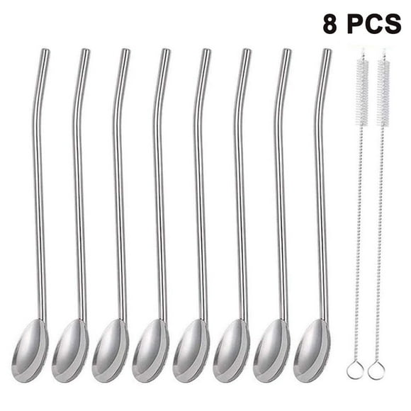 Stainless Steel Spoon Straws, ReUsable Drinking Stirrer With Eco Friendly Design And Indestructible Build