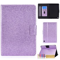 Dteck Bling Glitter Wallet Card Slot Case for Amazon Fire Max 11 Cover 2023, Shockproof Slim Folio with Auto Wake/Sleep Multiple Viewing Angles PU Leather Stand Flip Cover, Purple