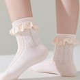 thumbnail image 4 of Mikilon Girls Knitted Ruffled Socks Fall and Winter Solid Color Princess Socks Comfortable Warm Socks 0-12 Years Kid's Socks, 4 of 7