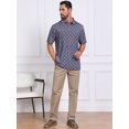 thumbnail image 5 of DARING DIVA Men's Printed Short Sleeve Lightweight Breathable Polo Shirts L Dark Purple, 5 of 7