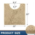 thumbnail image 2 of Smiry Chenille U-Shaped Toilet Bathroom Rugs, Soft Absorbent Non-Slip Contoured Carpet, Machine Washable Bathroom Mats, 20"X20", Beige, 2 of 7