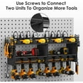 thumbnail image 6 of Set Power Tool Organizer Wall Mount with Charging Station. Garage 4 Drill Storage Shelf with Hooks, Heavy Duty Metal Tool Battery Charger Organizer. Shop Utility Rack with Power Strip .Black, 6 of 9