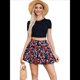 thumbnail image 3 of Falda Plisada para Mujer, Básica, Informal, de Cintura Alta, con Volantes, Acampanada, Minifalda. Rojo y Azul M, 3 of 8