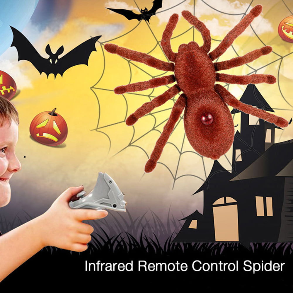 2CH Remote Control Spider Prank Toy Scary Halloween Christmas Gift for Trick Toy 