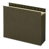 Hanging File Pockets, Box Bottom, 3.5" Expandable, Letter Size, Green - 10 Pack