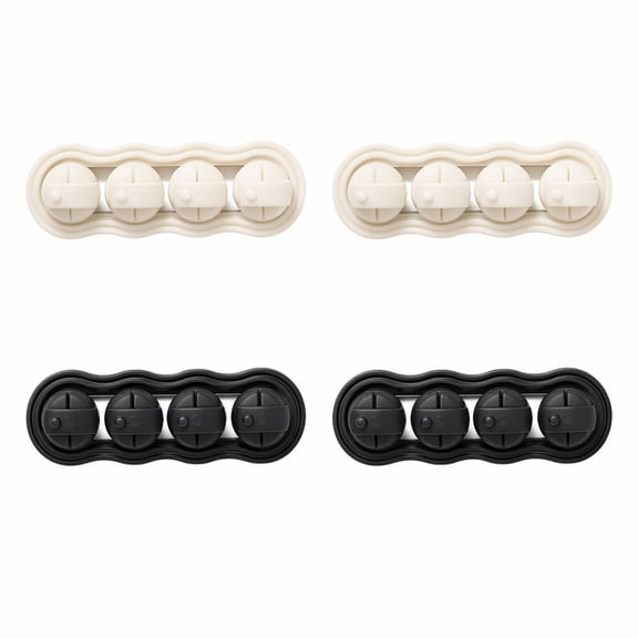 4 Pack Magnetic Cable Organizer Clips, Self-Adhesive Desktop Cord Holder for Charging Cables, Headphone Wires & Home Wire Management