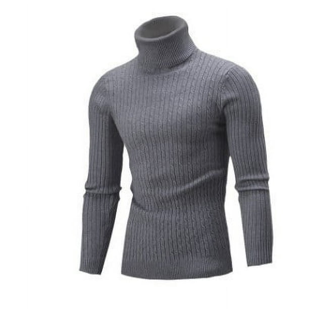 Suéter de cuello alto para hombre, suéter de cuello alto, camisa básica ajustada de primavera y otoño, suéter para hombre, color sólido