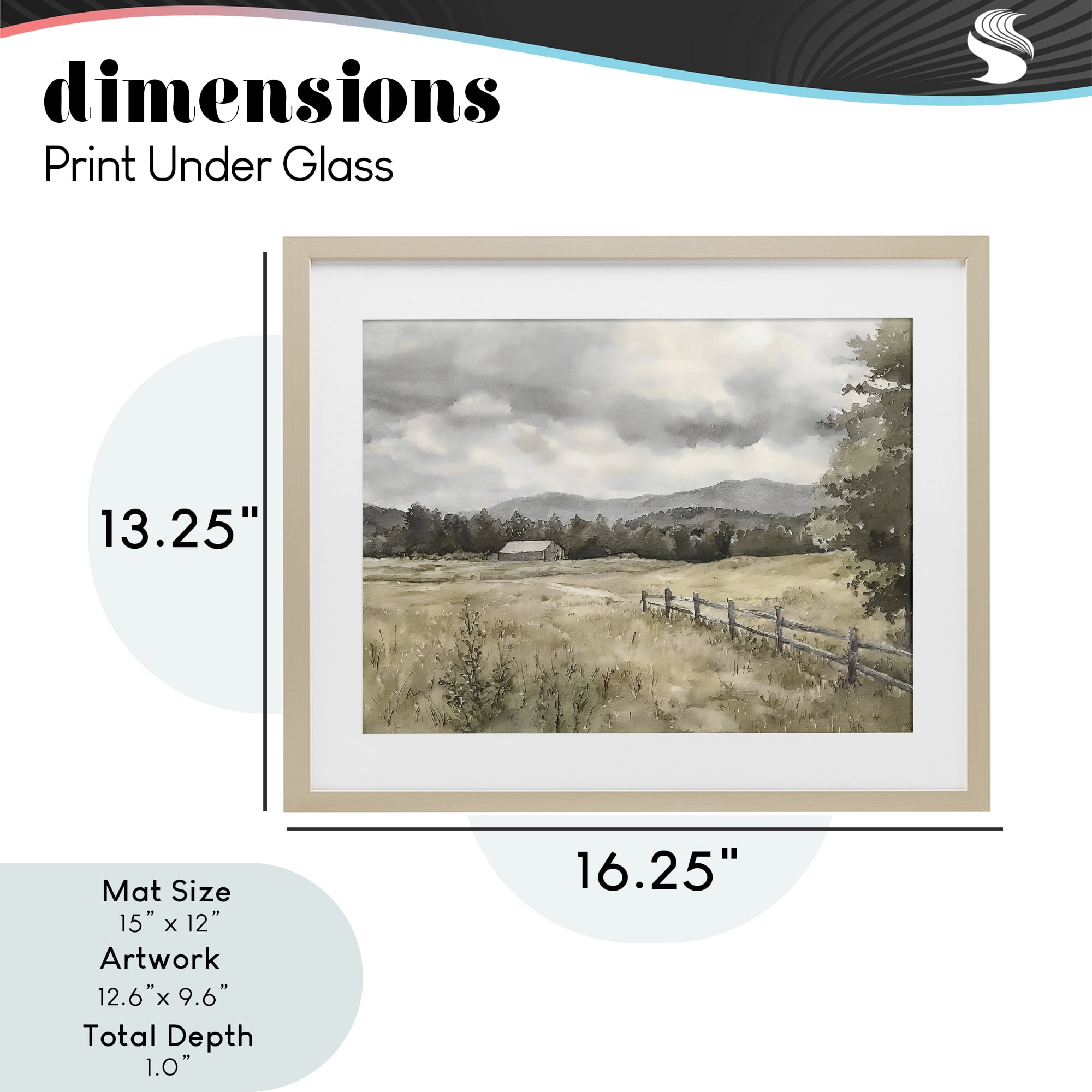Stupell Industries Muted Valley Cottage Birch Framed Print Under Glass, design by Riley B