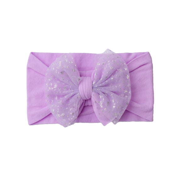 Krdevn Baby Bow Headband - Soft Elastic Hair Band with Mesh Bow for and Toddlers,0-36 Months