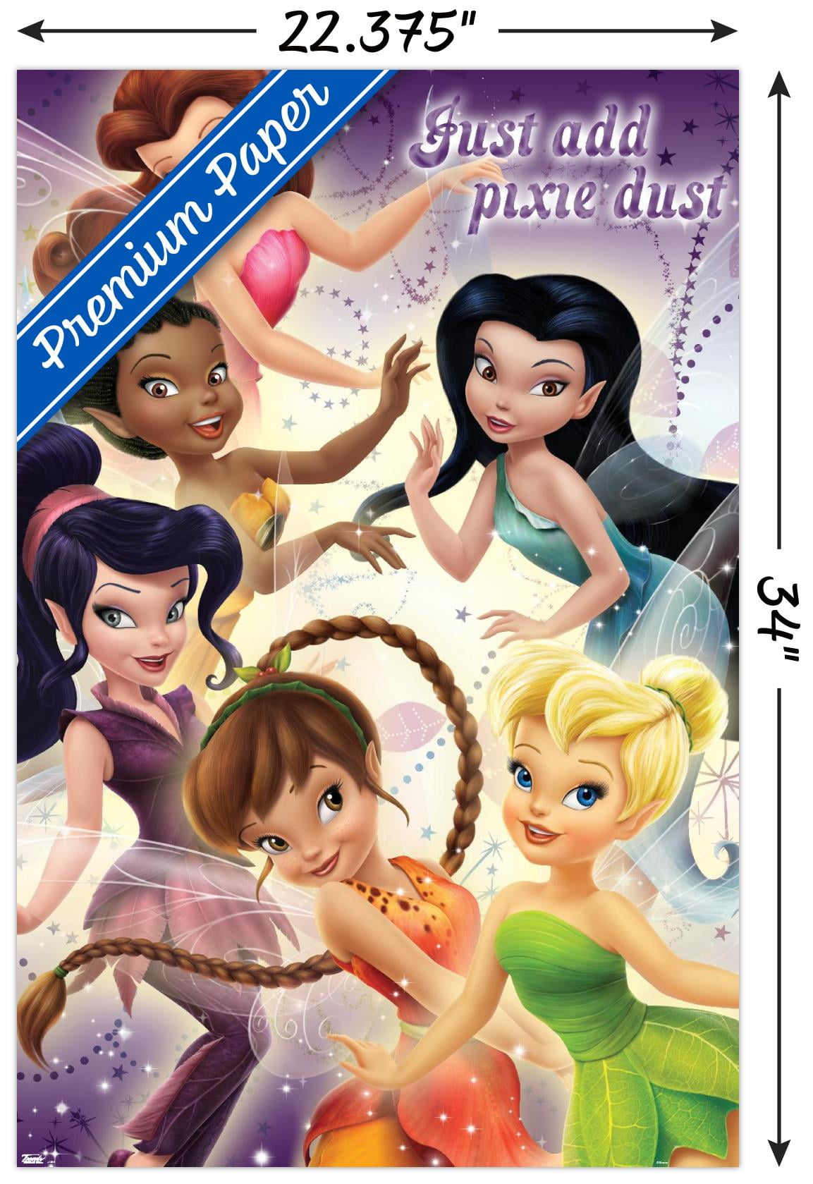 Disney Tinker Bell - Fairies Wall Poster with Wooden Magnetic