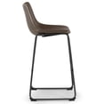 thumbnail image 3 of Set of 2 Atia Black Stained Rubberwood Counter Stool with Low Back Fabric Seat, 3 of 6