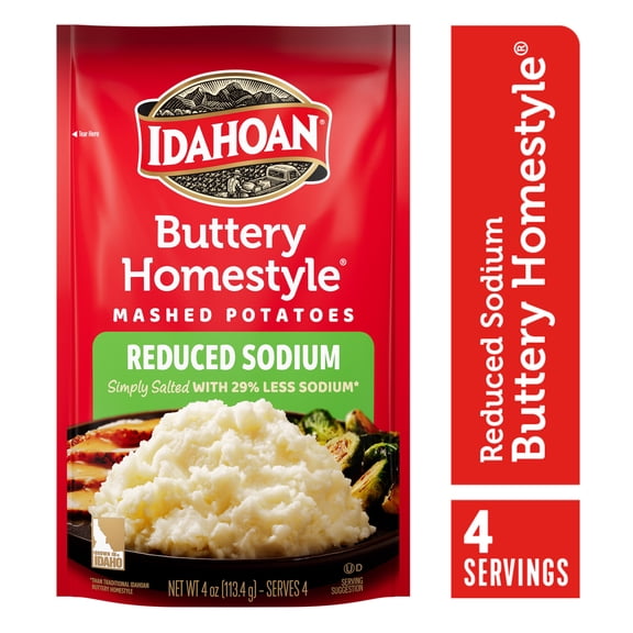 Idahoan Buttery Homestyle Reduced Sodium Potatoes, 4 oz Pouch