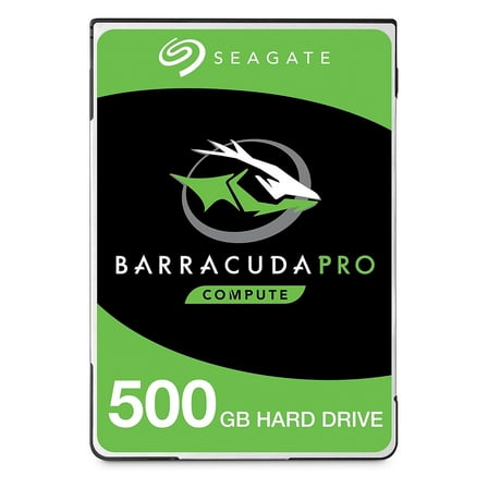 Seagate BarraCuda Pro 500GB 2.5" Internal Hard Drive, SATA 6Gb/s, 7200 RPM Kit 2pk