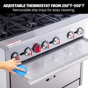 36-Inch Gas Oven Range 6-Burner, Heavy-Duty Oven Ranges 210,000 BTU Commercial Range for Kitchen Restaurant, NSF