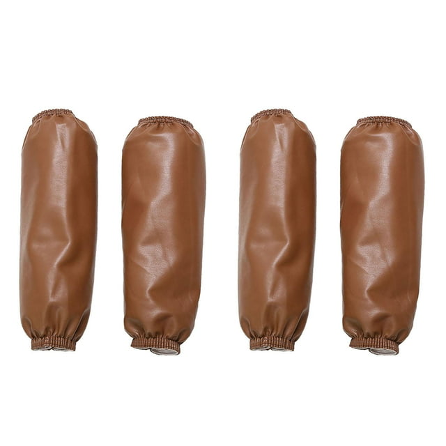 DOLITY 2 Pair Multiuse Water Arm Sleeves Covers PU Leather Oversleeves for Kitchen Brown