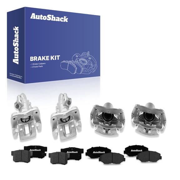 AutoShack Front & Rear Brake Calipers   Ceramic Brake Pads Replacement for 2012-2015 Honda Civic 2013-2015 Acura ILX 12-PC Kit