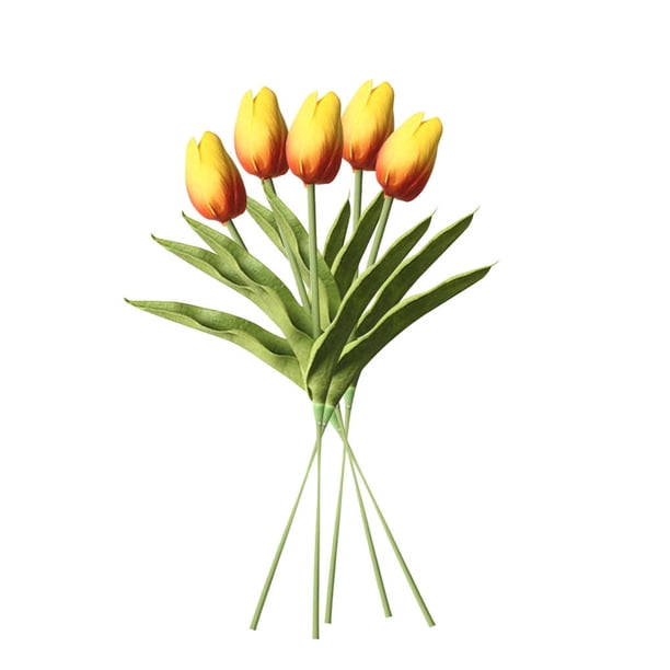 Mini flor artificial Oficina en casa Decoración floral Banquete de boda Decorativo PU Flor falsa, Naranja 5 piezas sidaley ZHF0582-02B